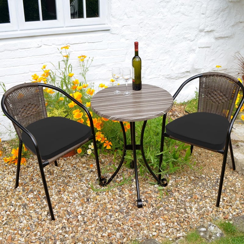 Summsun Outdoor Chair Cushions Set of 2: Waterproof & Fade Resistant Patio Furniture Cushions - 17 x 16 x 2 Inch Non Slip Round Corner Seat Cushion Pads with Removable Cover for Garden Yard Lawn, Black - Image 2